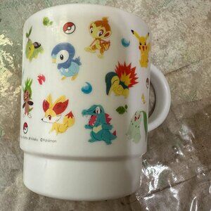 Pokémon Nintendo White Plastic Mug Cup Made in Japan JR Kikaku Game Freak